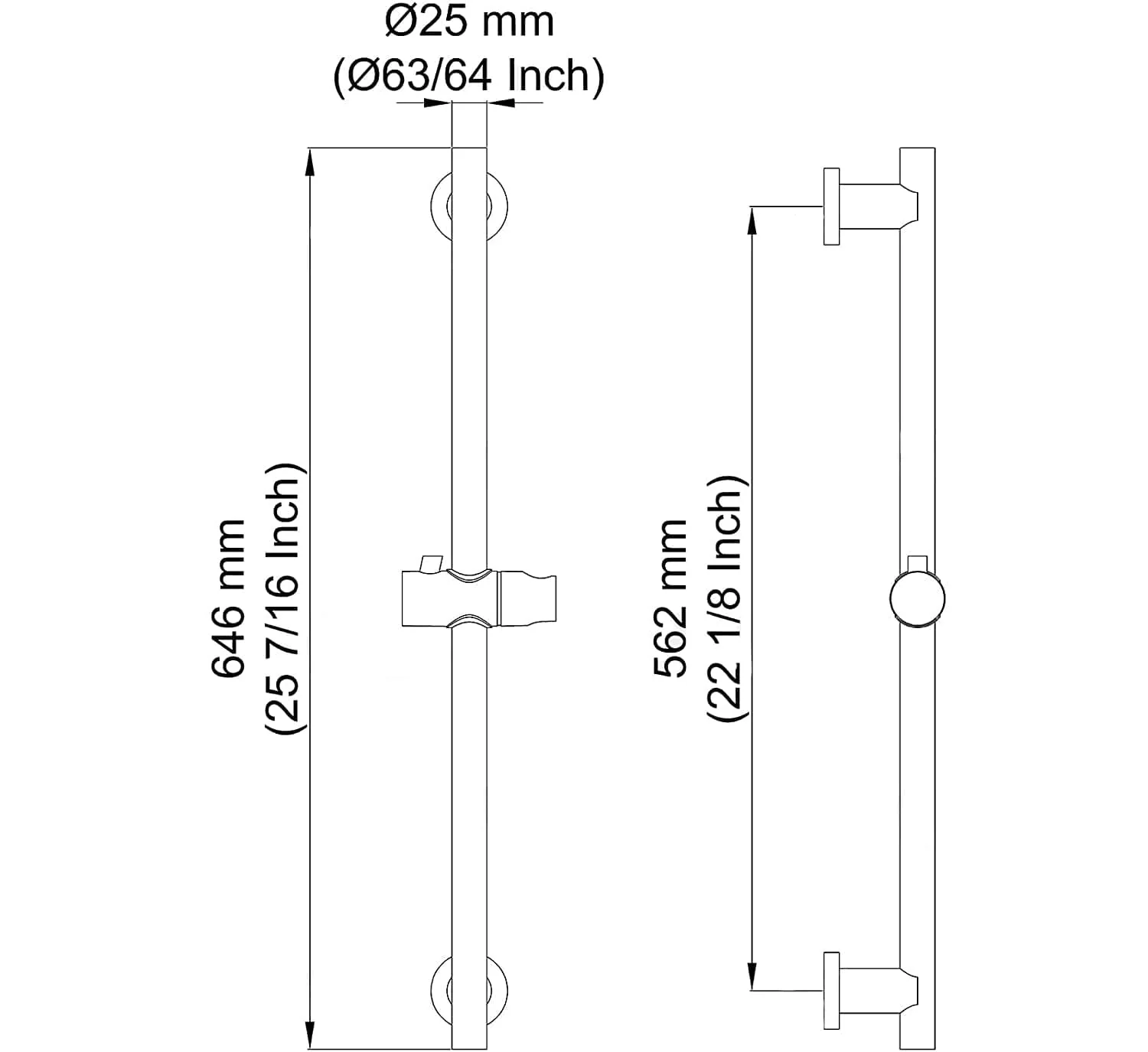 BARRE DE DOUCHE RONDE - NOIR - Image 4