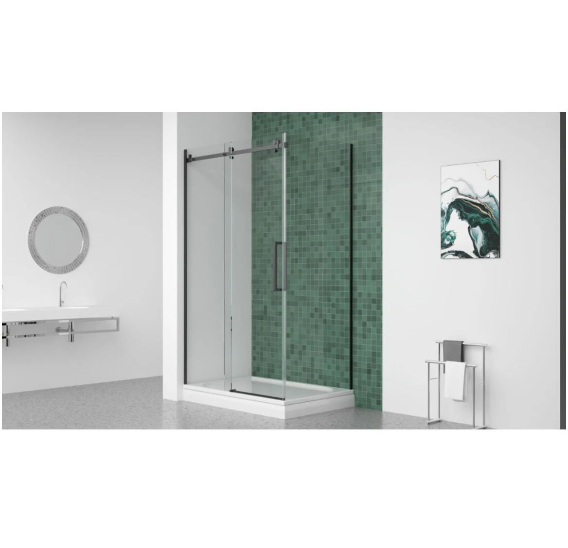 DOUCHE COULISSANTE - MIKOTO 10MM NOIR - Image 3