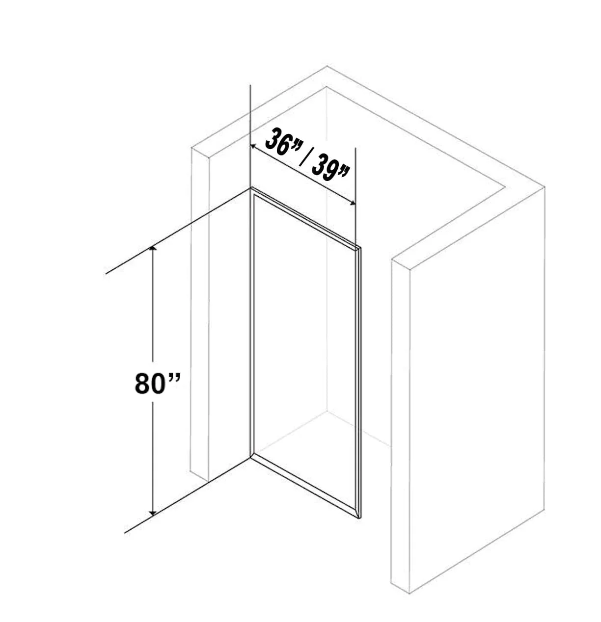 PANNEAU DE DOUCHE - ITALO II NOIR 80" - Image 4