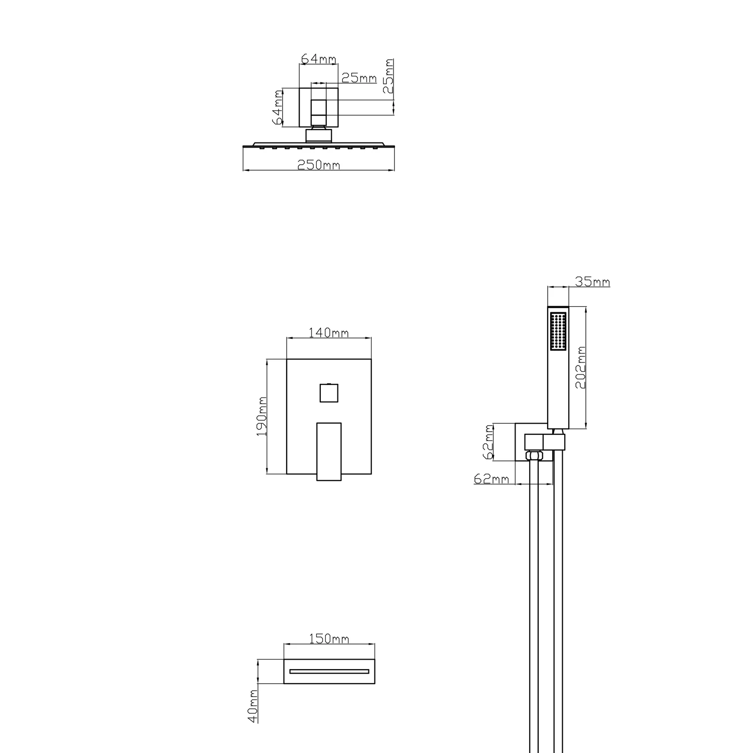 ROBINET DE BAIN DOUCHE - D35 CHROME - Image 5
