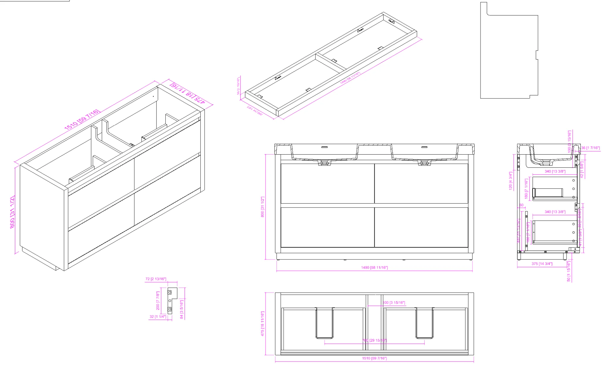 VANITÉ VA60WF - 60" DOUBLE - Image 5